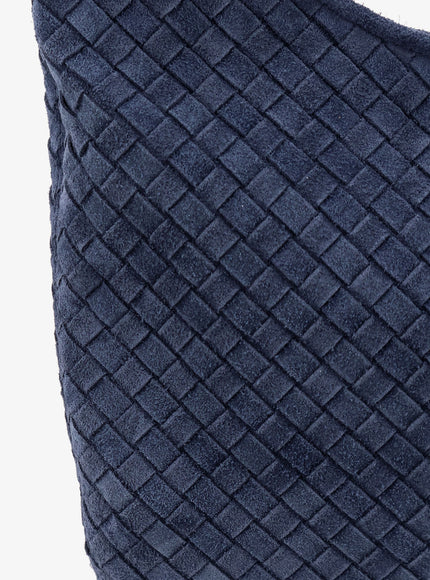 Bottega Veneta Veneto Suede Crossbody Bag With Intrecciato Motif