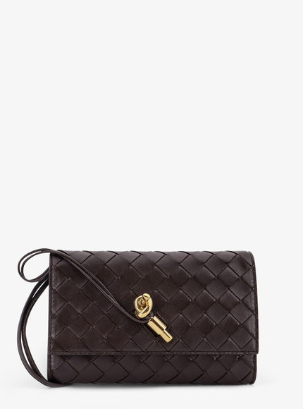 Bottega Veneta Andiamo Crossbody Bag With Intrecciato Pattern Uni Fondant-M Brass