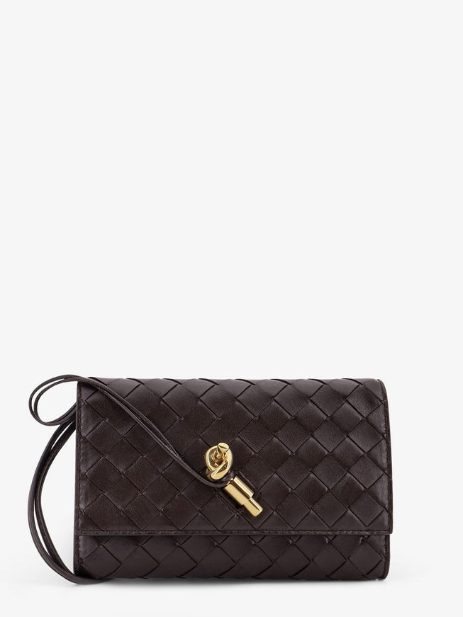 Bottega Veneta Andiamo Crossbody Bag With Intrecciato Pattern Uni Fondant-M Brass
