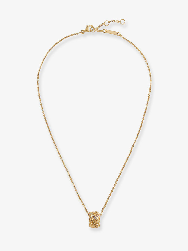 Bottega Veneta Silver Necklace With Intreccio Pendant Uni White
