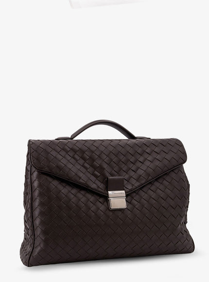 Bottega Veneta Leather Archivist Business Bag With Intrecciato Pattern