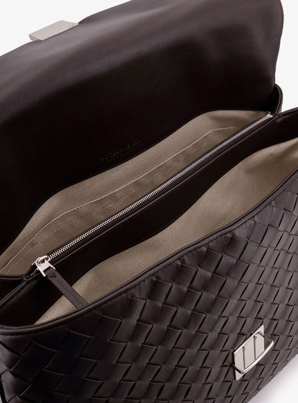 Bottega Veneta Leather Archivist Business Bag With Intrecciato Pattern