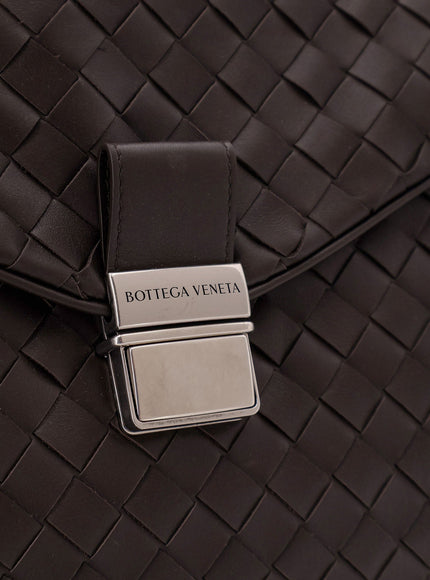 Bottega Veneta Leather Archivist Business Bag With Intrecciato Pattern