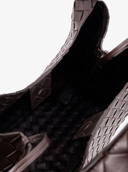 Bottega Veneta Campana Leather Shoulder Bag With Intrecciato Motif