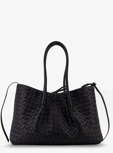 Bottega Veneta Pinacoteca Leather Handbag With Intrecciato Motif
