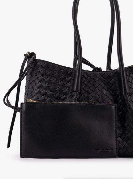 Bottega Veneta Pinacoteca Leather Handbag With Intrecciato Motif