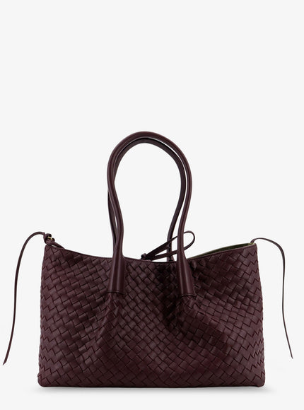Bottega Veneta Pinacoteca Leather Handbag With Intrecciato Motif Uni Dark Barolo Pick-M B