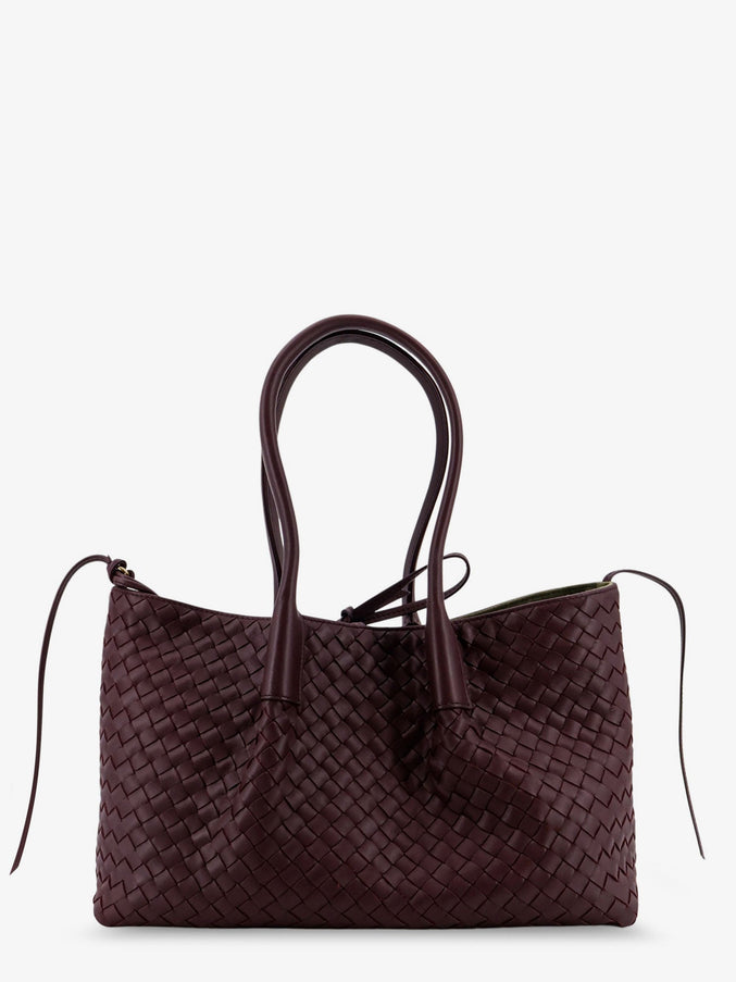 Bottega Veneta Pinacoteca Leather Handbag With Intrecciato Motif Uni Dark Barolo Pick-M B