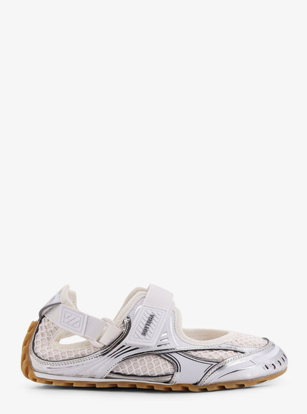 Bottega Veneta Technical Fabric And Mesh Mary-Jane Sneakers Silver-White-Opw
