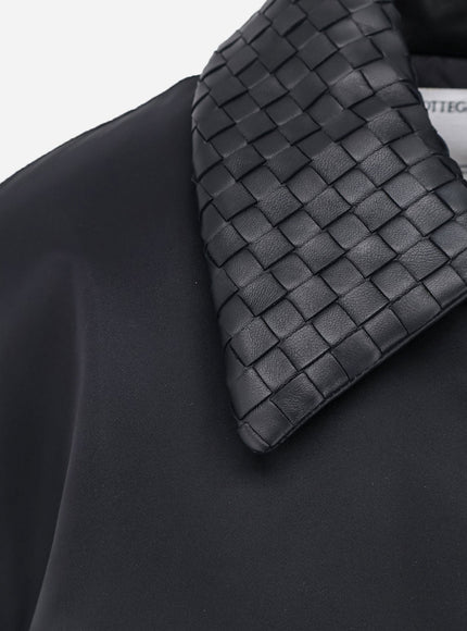 Bottega Veneta Nylon Jacket With Intrecciato Leather Collar
