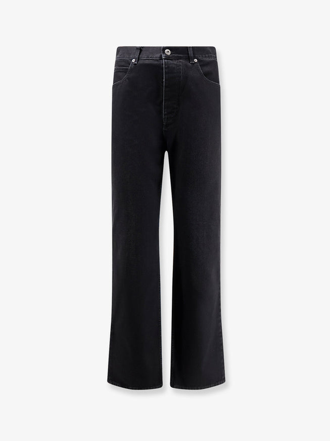 Bottega Veneta Black Denim Trousers With Back Leather Patch Black