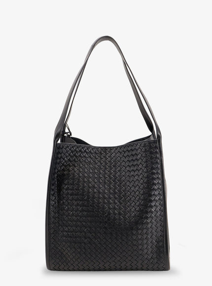 Bottega Veneta Corriere Leather Shoulder Bag With Intrecciato Pattern