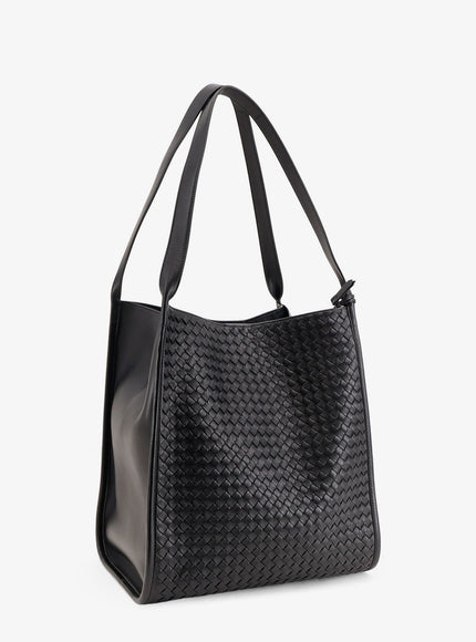 Bottega Veneta Corriere Leather Shoulder Bag With Intrecciato Pattern