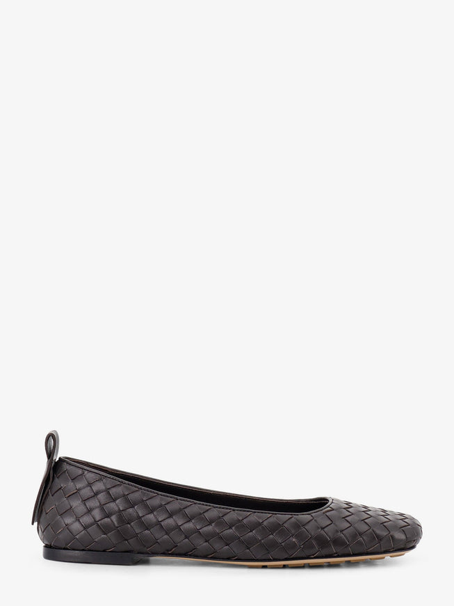 Bottega Veneta Charlotte Leather Ballerinas With Intrecciato Motif Espresso