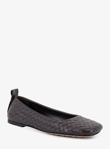 Bottega Veneta Charlotte Leather Ballerinas With Intrecciato Motif