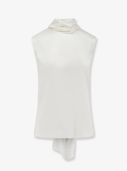 Bottega Veneta Stretch Satin Top White
