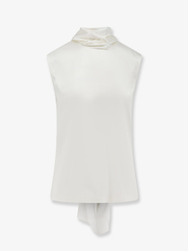 Bottega Veneta Stretch Satin Top White