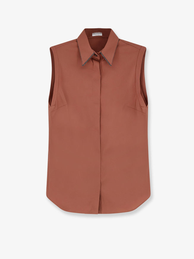 Brunello Cucinelli Cotton Blend Shirt Firebrick