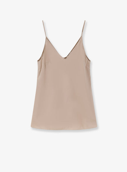 Brunello Cucinelli Stretch Silk Top Sand