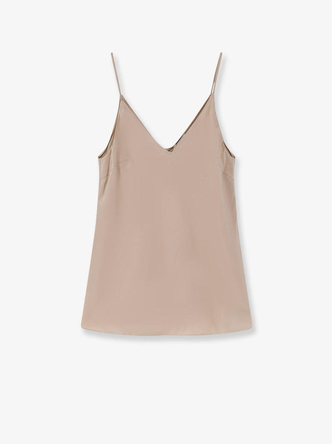 Brunello Cucinelli Stretch Silk Top Sand