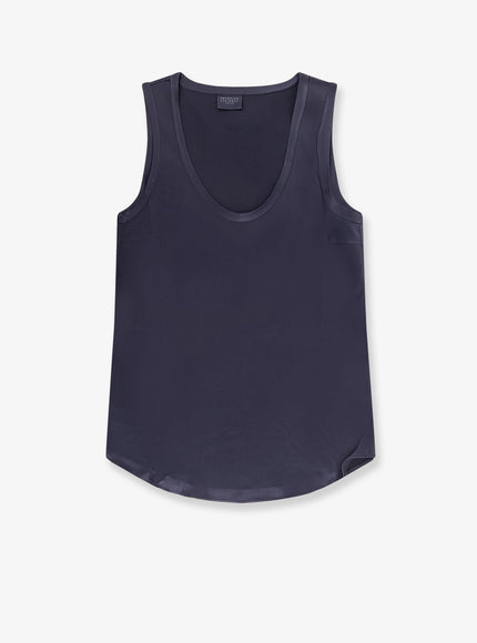 Brunello Cucinelli Stretch Silk Top Night Sky