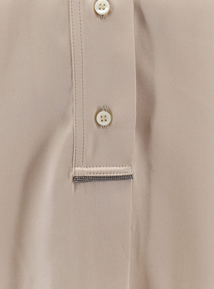 Brunello Cucinelli Silk Shirt With Monili Detail