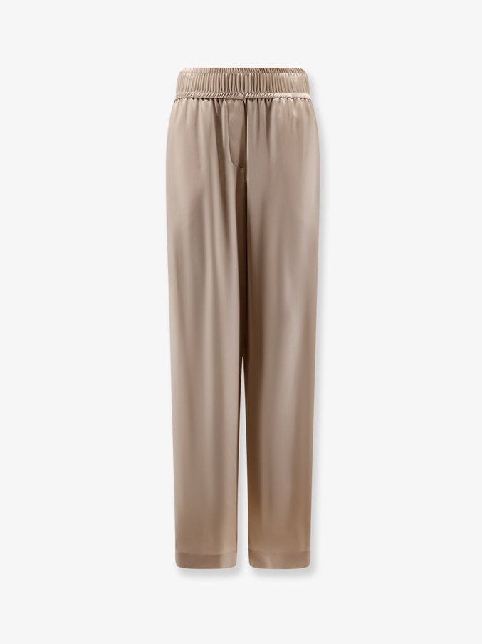 Brunello Cucinelli Silk Trousers Oatmeal