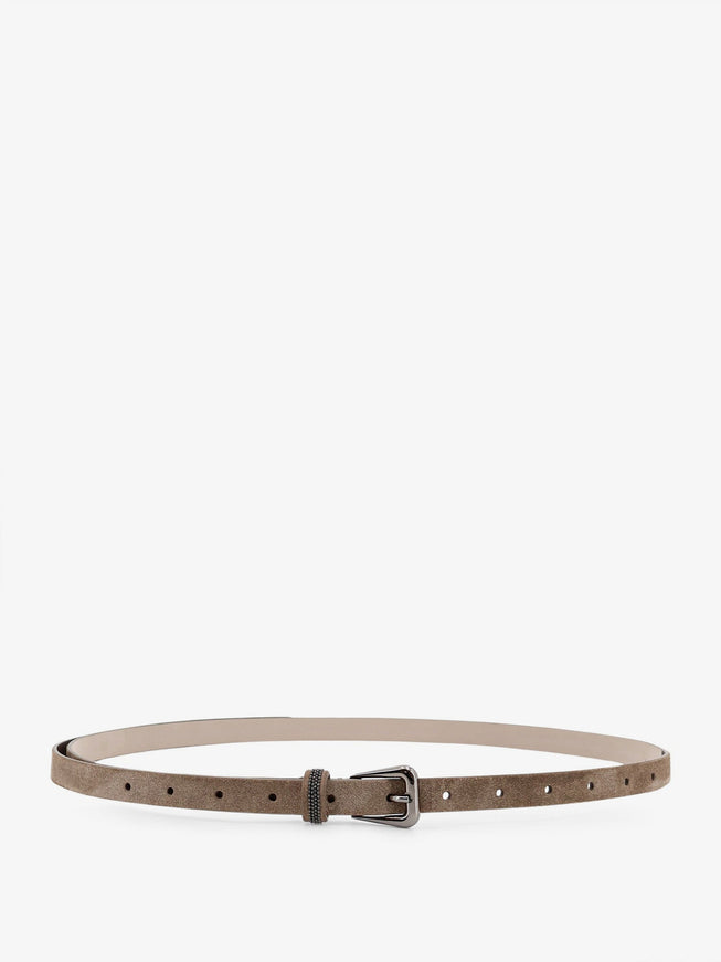 Brunello Cucinelli Suede Belt With Monili Details M Torba