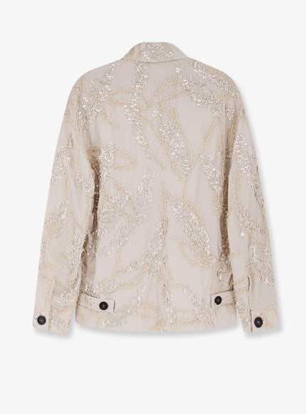 Brunello Cucinelli Cotton Blend Jacket With Embroidery