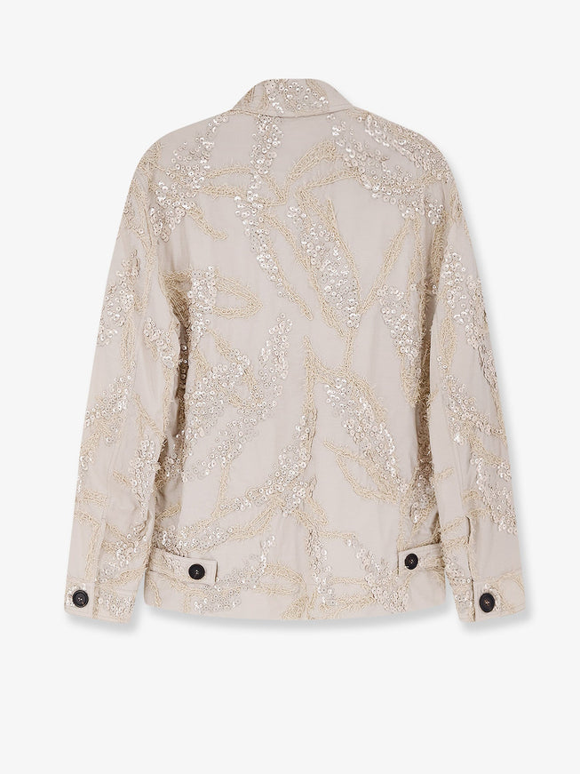 Brunello Cucinelli Cotton Blend Jacket With Embroidery