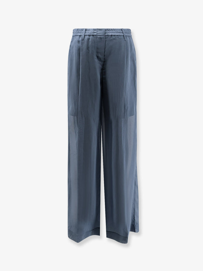 Brunello Cucinelli Cotton Trousers Artic Blue