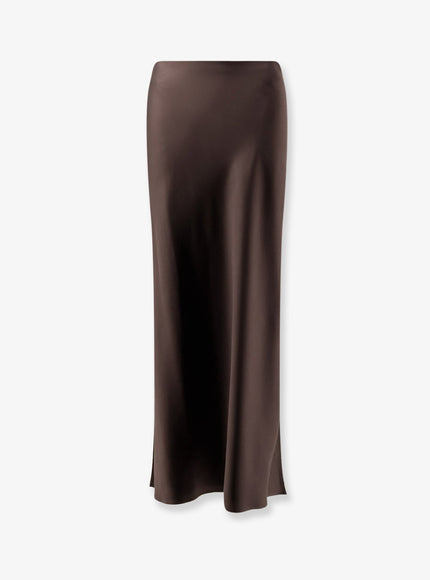 Brunello Cucinelli Satin Long Skirt Cacao