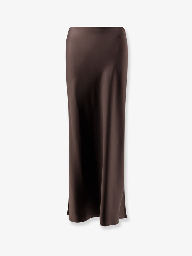 Brunello Cucinelli Satin Long Skirt Cacao