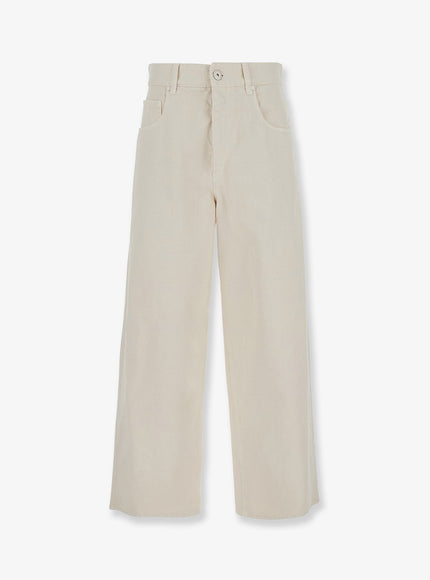 Brunello Cucinelli Ther Relaxed Boyfriend Jean-Soft Barrel Leg Chalk