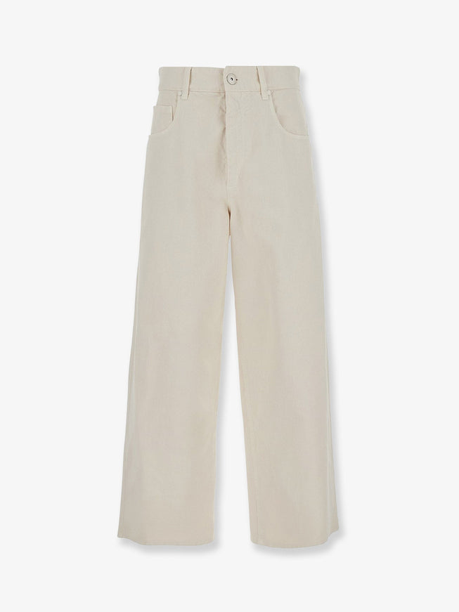 Brunello Cucinelli Ther Relaxed Boyfriend Jean-Soft Barrel Leg Chalk