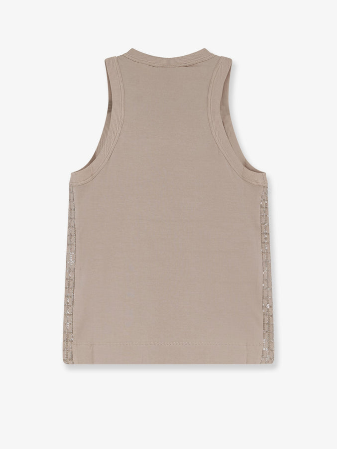 Brunello Cucinelli Dazzling Pattern Jersey Tank Top