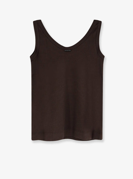 Brunello Cucinelli Cotton Blend Tank Top With Back Monili Detail