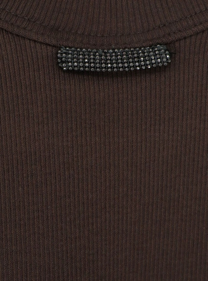 Brunello Cucinelli Cotton Blend Tank Top With Back Monili Detail