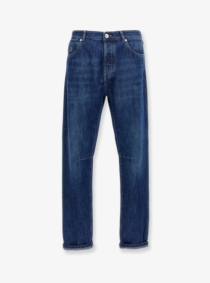 Brunello Cucinelli Leisure Fit Cotton Jeans Denim Scuro