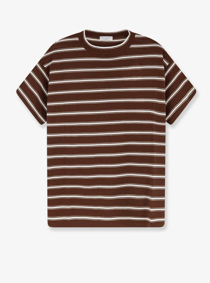 Brunello Cucinelli Virgin Wool And Cashmere Blend T-Shirt Cacao
