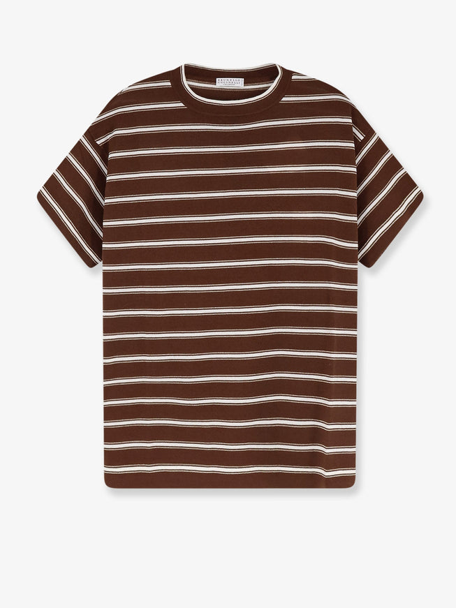Brunello Cucinelli Virgin Wool And Cashmere Blend T-Shirt Cacao