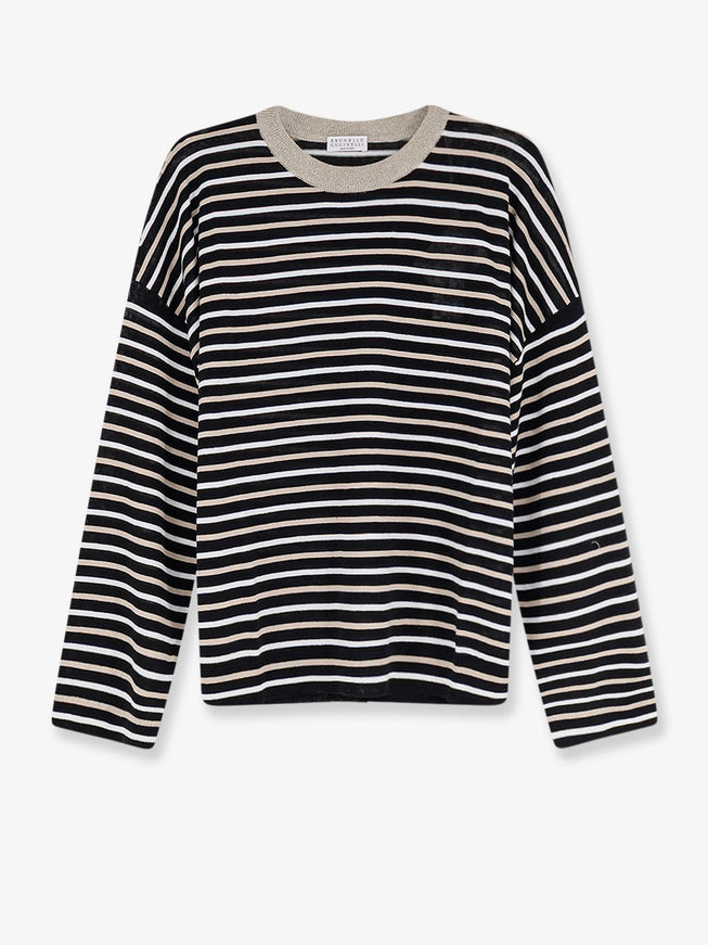 Brunello Cucinelli Linen Blend Sweater Neropanamabiscotto