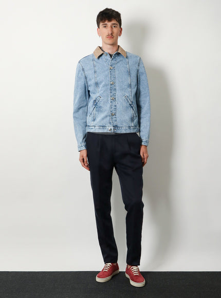 Brunello Cucinelli Denim Jacket With Suede Collar