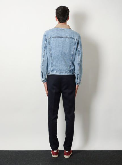 Brunello Cucinelli Denim Jacket With Suede Collar