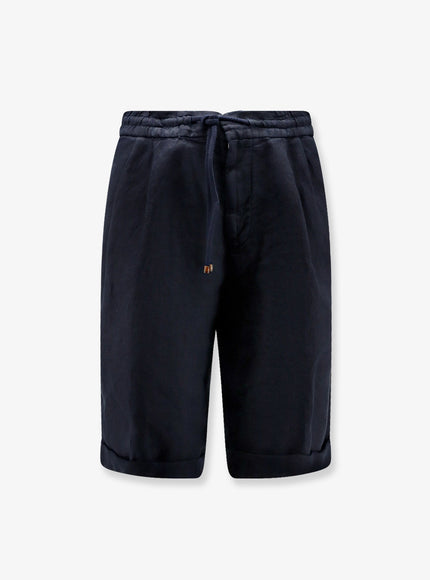 Brunello Cucinelli Linen Shorts Navy