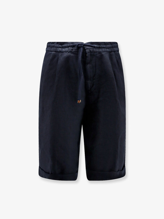 Brunello Cucinelli Linen Shorts Navy