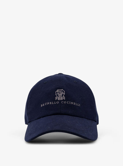 Brunello Cucinelli Cotton Baseball Hat Navy Grigio Medio