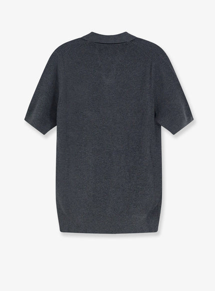 Brunello Cucinelli Cotton Polo Shirt With Ribbed Knit