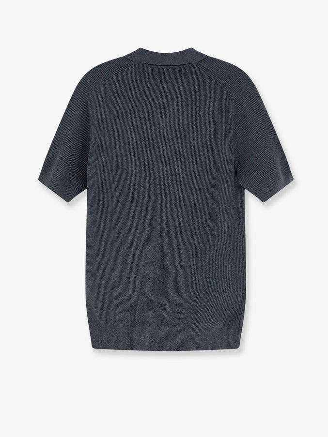 Brunello Cucinelli Cotton Polo Shirt With Ribbed Knit