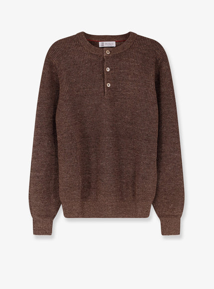 Brunello Cucinelli Linen And Cotton Sweater Nocciola Yuta